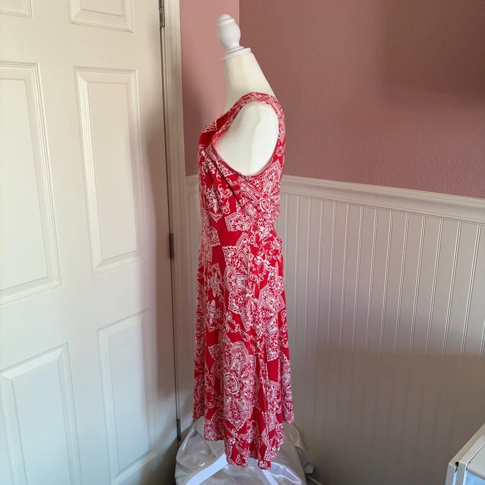 Agnes & Dora Red and White Scoop Neck Sundress size Large - Picture 5 of 9